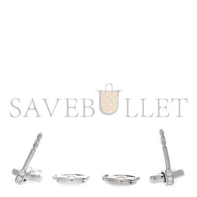 HERMÈS 18K WHITE GOLD DIAMOND PM CHAINE D'ANCRE ENCHAINEE EARRINGS 